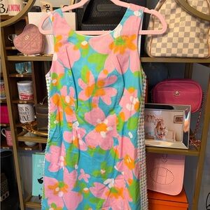 Lilly Pulitzer Delia Shorely Blue Mojo Lace Side Shift Dress